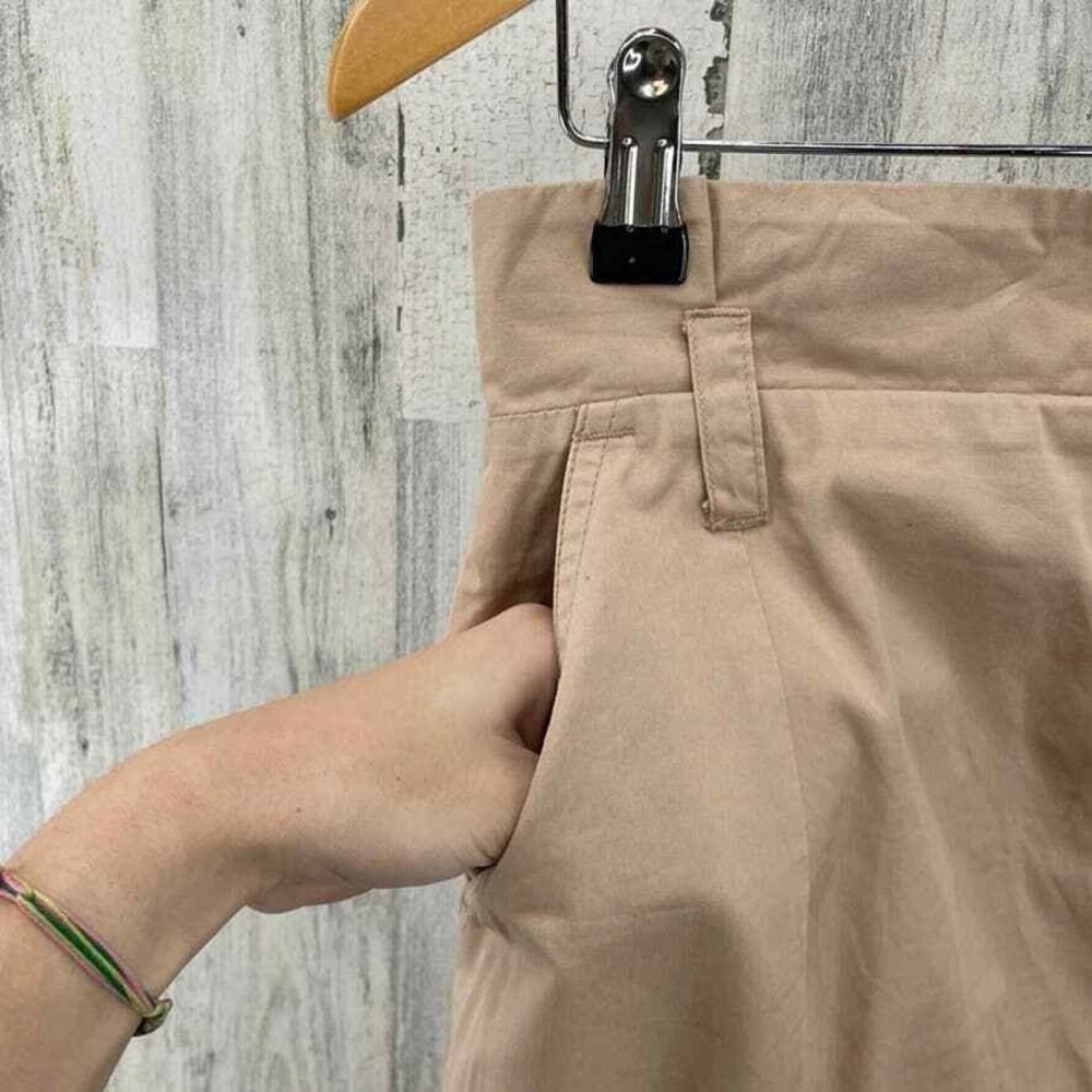 River Island Safari Skirt Womens 12 Brown Paperbag Waist Faux Button Front - Picture 4 of 9